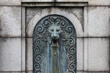sculpted fountain in tokyo in japan 