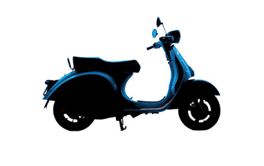 Scooter silhouette on white background,png