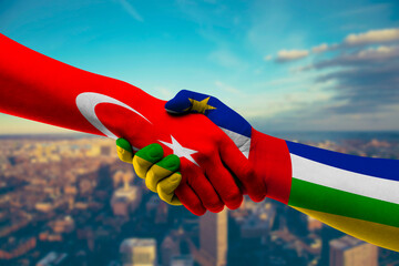 Shaking hands Turkey and Central African Republic