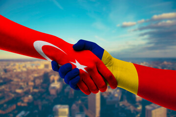 Shaking hands Turkey and Chad