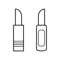 Set of lipstick icons. Signs symbols collection, simple icon for websites, web design, mobile app, info graphics on white background.