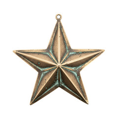 Vintage Bronze Star Ornament Decoration Western Theme Rustic Cowboy Country Celebration Award Symbol