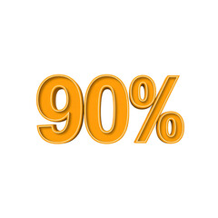 Ninety Percent (90%) Discount Offer - Orange 3D Number