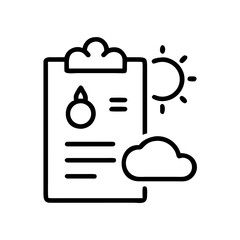 Climate Report Icon for Environment, Weather, Data, and Global Change