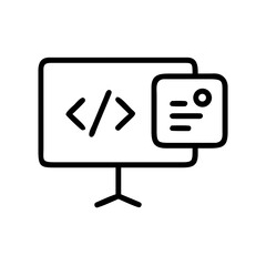 Fototapeta premium Coding Course Icon for Programming, Education, and Online Learning
