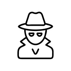 Cyber Hacker Icon for Cybersecurity, Technology and Digital Threats