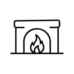 Fireplace Icon for Home, Interior Design, Cozy Living and Warmth