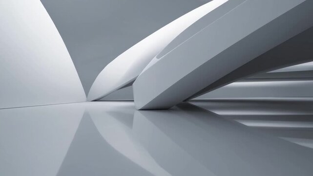computer-generated of sleek white abstract architectural environment designed for use in advertising and product presentation