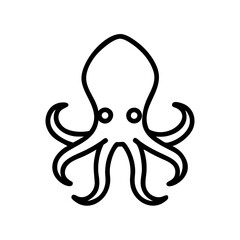 Cute Cartoon Octopus Icon Vector Illustration for Marine Sea Design