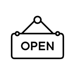 Open Sign Icon Vector Illustration Isolated Minimal Clean Flat Design