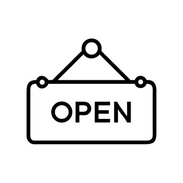 Open Sign Icon Vector Illustration Isolated Minimal Clean Flat Design