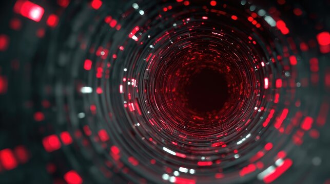 Abstract tunnel vortex of red and gray