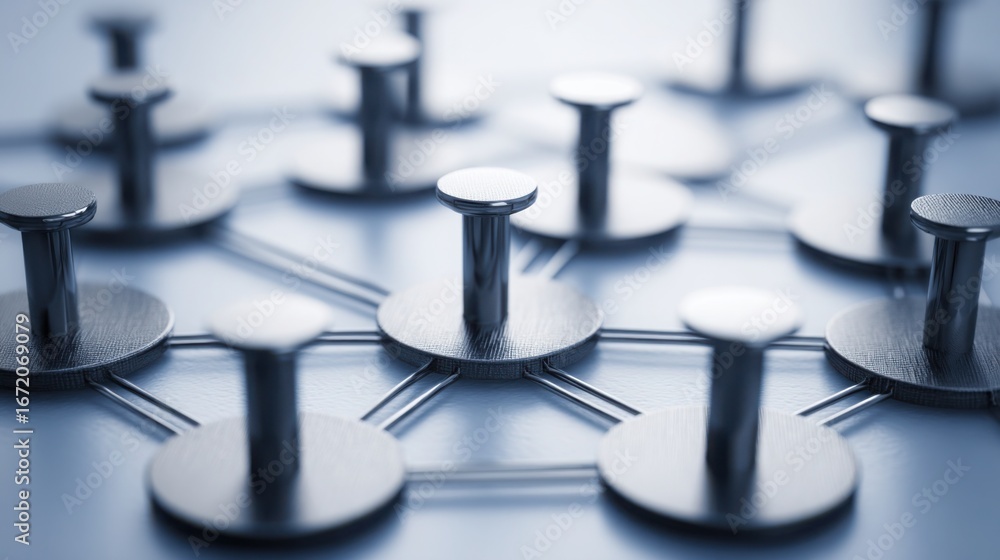 Poster diverse collection of screws representing quantum calculated fiber confluence heat grid icon concept