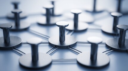 Diverse collection of screws representing quantum calculated fiber confluence heat grid icon concept in mechanical design