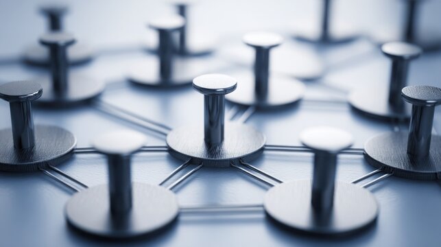 Diverse collection of screws representing quantum calculated fiber confluence heat grid icon concept in mechanical design