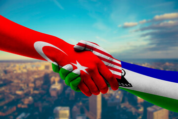 Shaking hands Turkey and Liberia