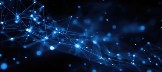 Obraz premium Abstract network of glowing points and lines