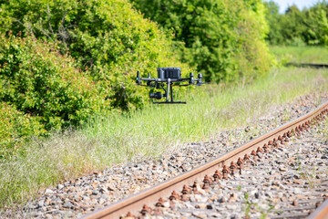 Drohne zur Vermessung stillgelegter Gleise © Dominik Rueß