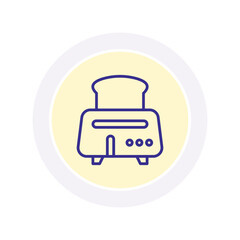 Bread Toaster color circle icon , vector, pixel perfect, illustrator file 
