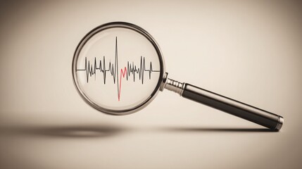 Magnified heartbeat visualization representing quantum calibrated leg irregularity detection technology in action