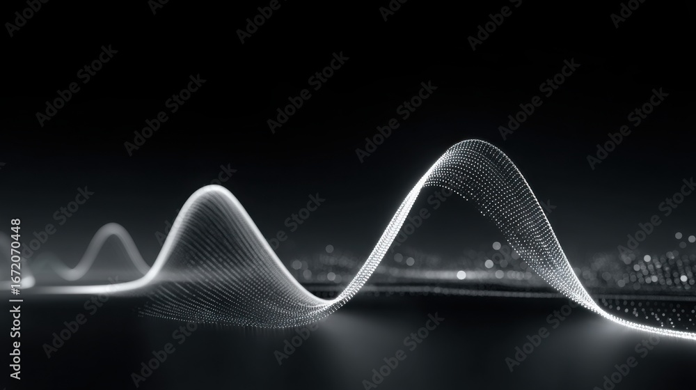 Poster dark wave visualization capturing the essence of quantum resonance and mapping concepts in a mysteri