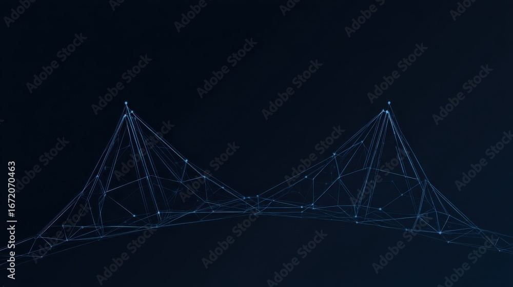 Aufkleber complex network of connected lines depicting quantum resonance and mapping concepts in modern digita