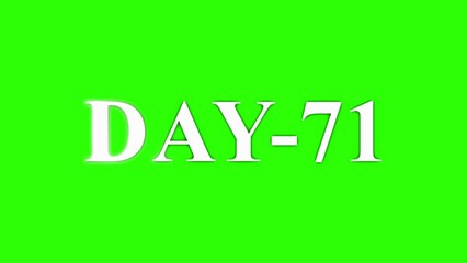 White text DAY-71 on a bright green background with subtle glow effect day 71 seventy one