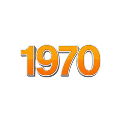 1970 Retro Year Number Design Element