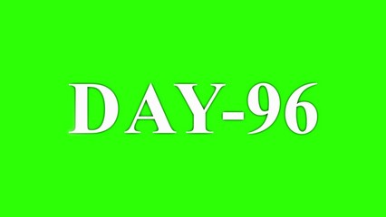 Naklejka premium White text DAY-96 with a subtle glow effect on a bright green background day 96 number