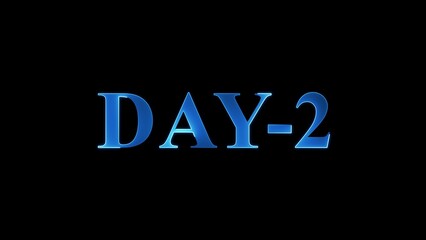 Blue Metallic Text DAY2 On A Black Background With Subtle Glow day 2 second day