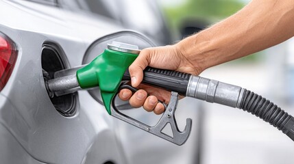 Refueling Car at Gas Station