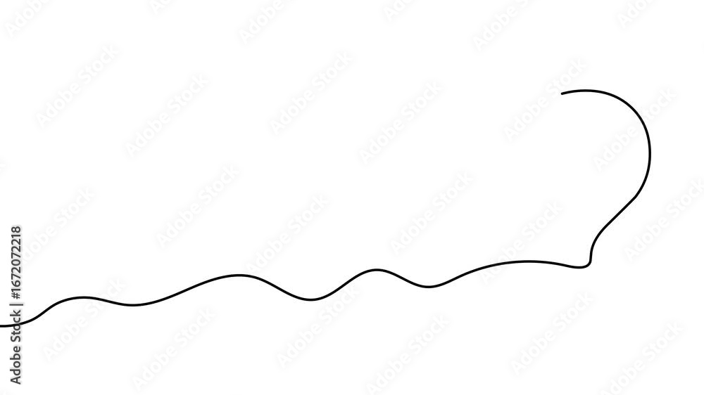 Fototapete animation of a single line drawing of question mark. continuous contour movement of a question mark.