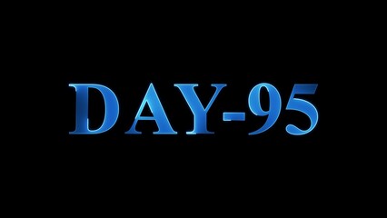 Blue Metallic 3D Text DAY-95 on Black Background day 95 number