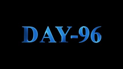 Blue Metallic 3D Text DAY-96 on Black Background day 96 number