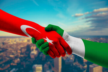 Shaking hands Turkey and Nigeria