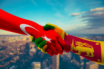 Shaking hands Turkey and Sri Lanka