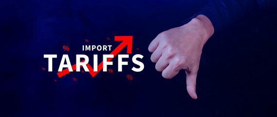 Import tariffs increase concept, Government import tax to boost economy, Industrial growth tax,...