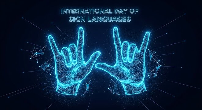 Digital rendering of hands signing for international day of sign languages