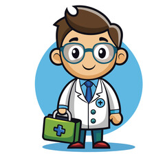 design logo icon vector cartoon character mascot doctor