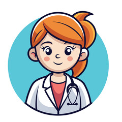 design logo icon vector cartoon character mascot doctor female