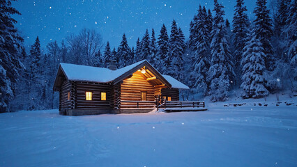 Cozy Log Cabin in Winter Wonderland A Snowy Holiday Getaway