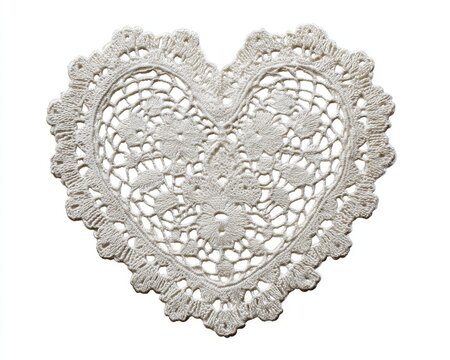 Valentine Doily. Heart Shaped Lace Paper for Romantic Holiday Love Card