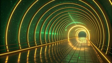 Abstract 3D visualization of glowing trading lines in vibrant neon colors, representing futuristic stock market data flow and digital financial energy pattern background 24