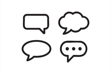 Simple speech bubble symbols set for web and mobile interface