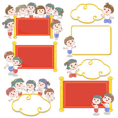 Cartoon traditional Thai dance vector.