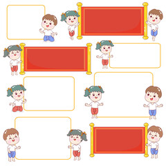 Cartoon traditional Thai dance vector.