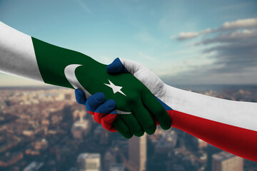 Shaking hands Pakistan and_Czech Republic