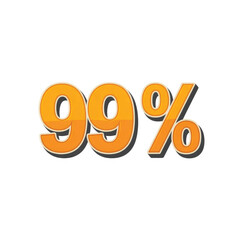 Ninety-Nine Percent (99%) Orange Digital Graphic