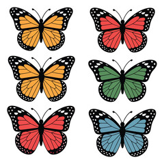 set of butterflies