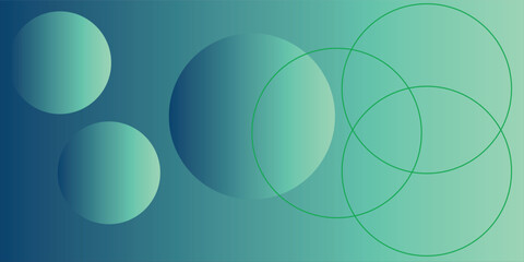 Abstract Gradient Design Featuring Overlapping Circles in Green and Blue Tones eps10